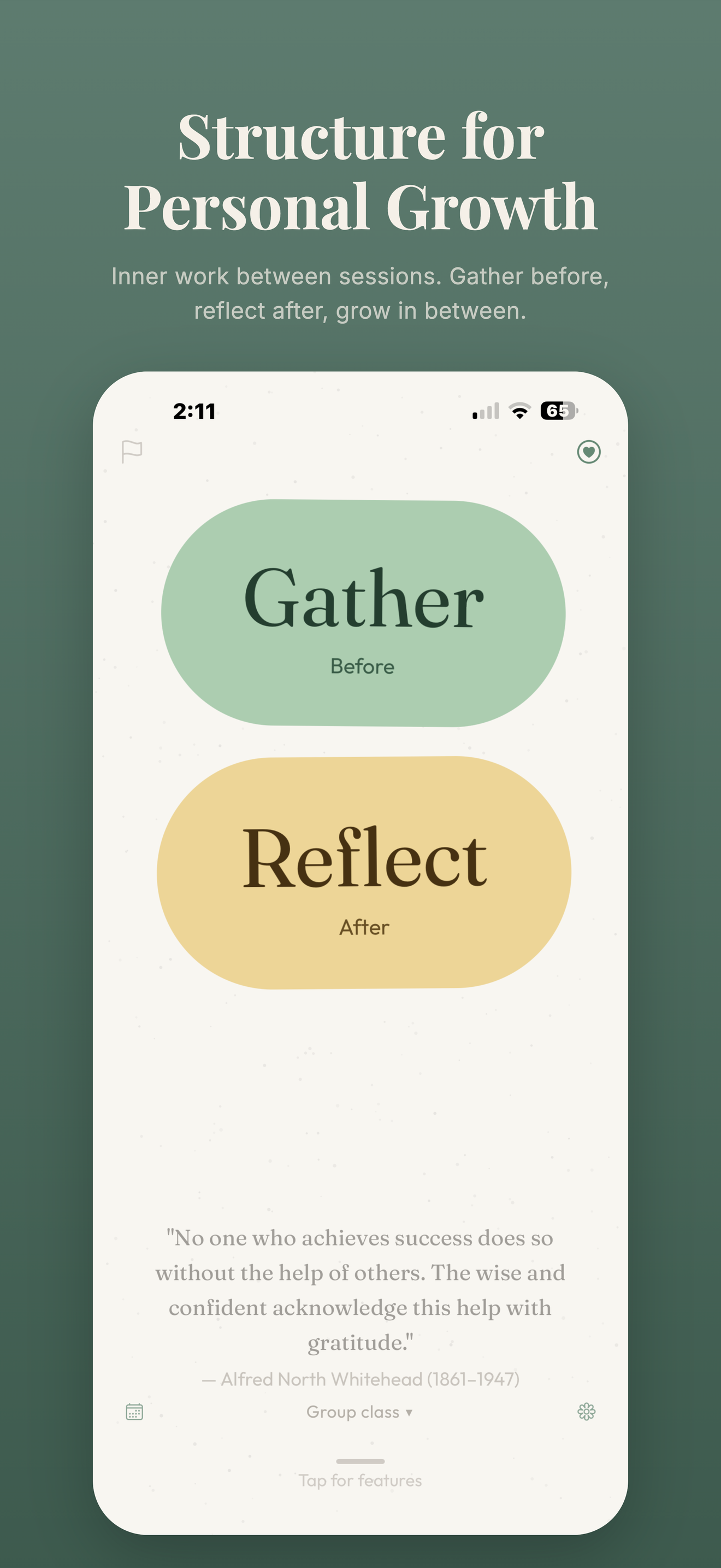 Ponderwell Gather and Reflect screen