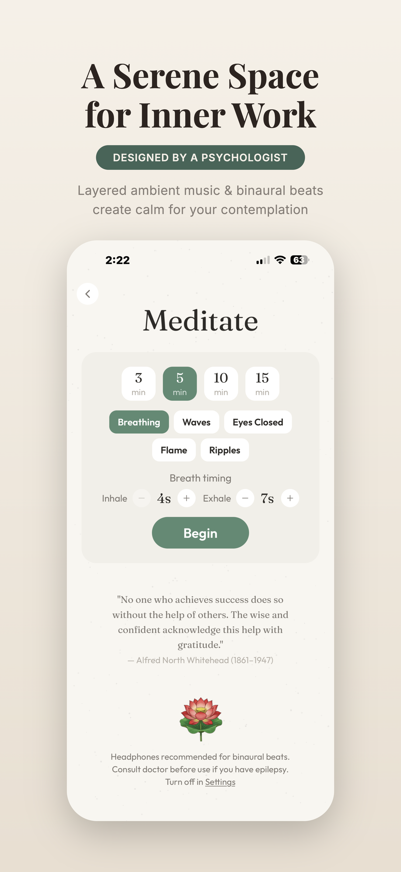 Session: arrive calm and prepared